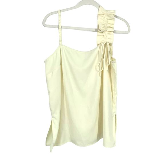 Jason Wu Cream Ruffle Strap Tank Top Size 10 - Picture 5 of 5